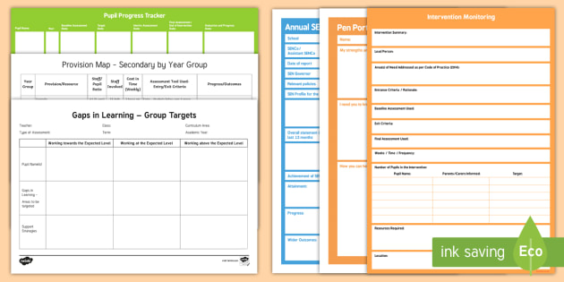 Gaps in Learning Proforma Adult Guidance - New SENCo Handbook -Secondary