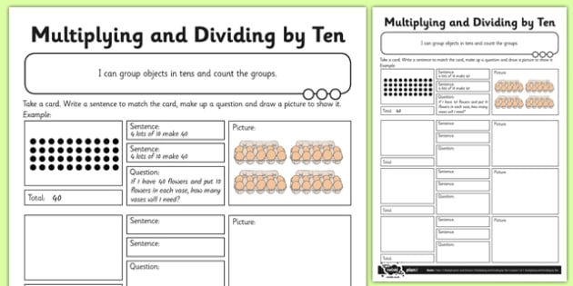 Multiply and Divide by 10 Worksheet - Primary Resources