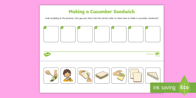 Cucumber Sandwich Sequencing Worksheet