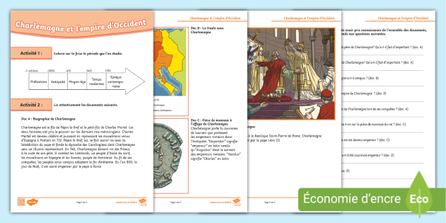 évaluation Charlemagne Cm1 Avec Correction Pdf Charlemagne, roi catholique (teacher made)