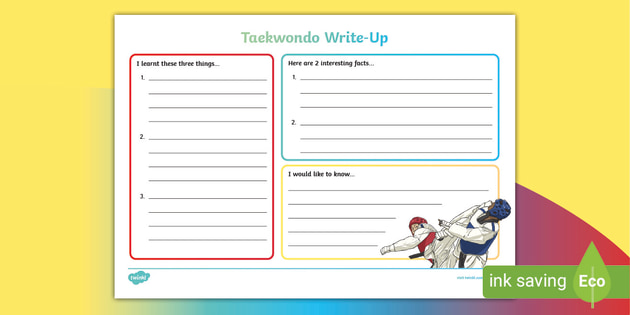 taekwondo write up worksheet worksheet teacher made