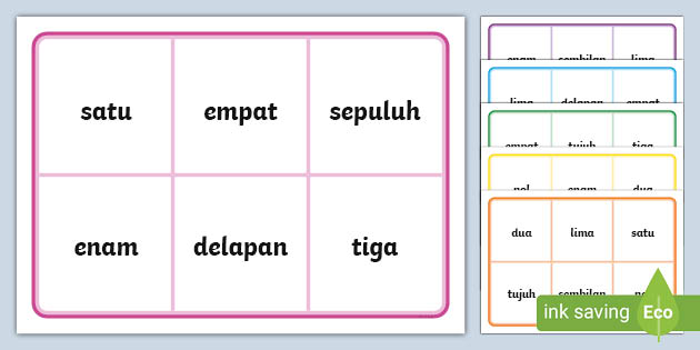 Numbers & Words Bingo 0-10 Indonesian (Teacher-Made)