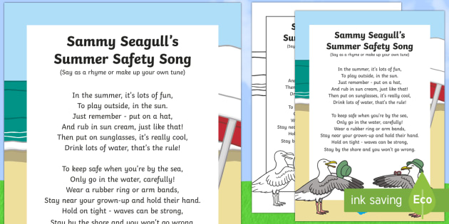 sammy seagull s summer safety song teacher made