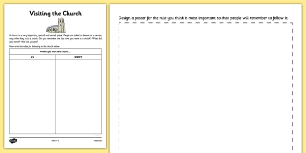 Behaving in the Church Worksheet / Worksheet (teacher made)