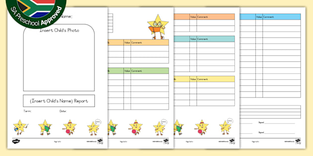 Printable Preschool Progress Report Template