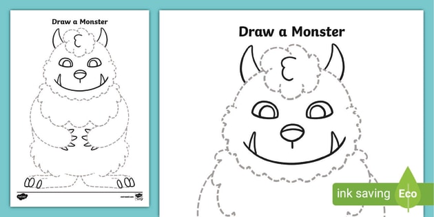 EYFS Draw a Monster Pencil Control Activity (teacher made)