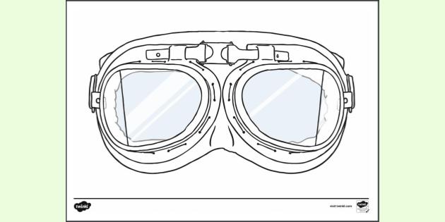 Aviator Goggles Colouring | Colouring Sheets (teacher made)