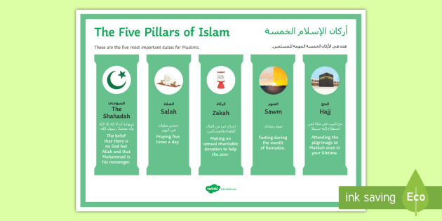 arabic 5 pillars of islam