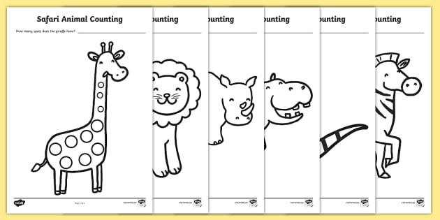 Safari Animal Patterns Counting Worksheet / Worksheets- safari, safari