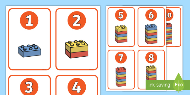 Building blocks Alphabet OR Numbers 1-20 cards~Nursery~Childminder~School 