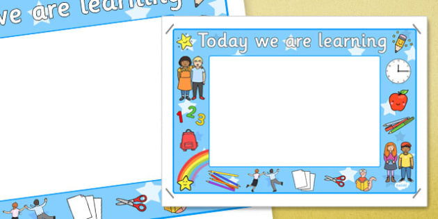 👉 Today We Are Learning Display Sign Blue Teacher Made