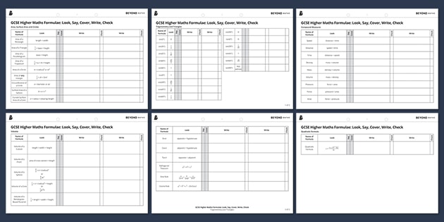 Gcse Maths Formulae Higher Ks4 Maths Beyond