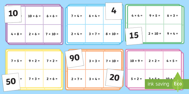 Times Table Bingo Cards - Primary Resources