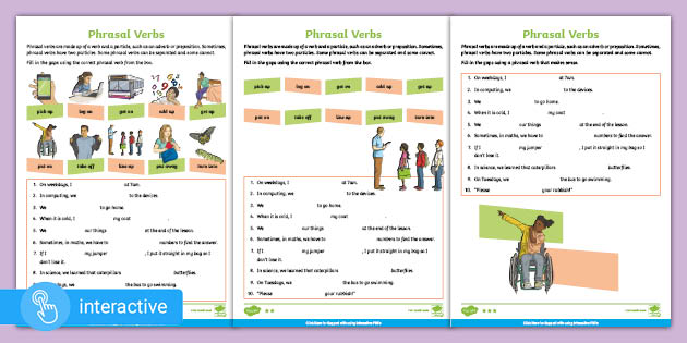 phrasal verbs interactive eal activity teacher made