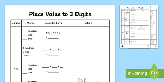 digit-place-value-worksheets