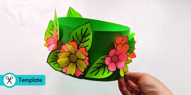 Multicolor Adhesive Paper 4 PCS 3D FLOWER STICKER (GREEN PLANT