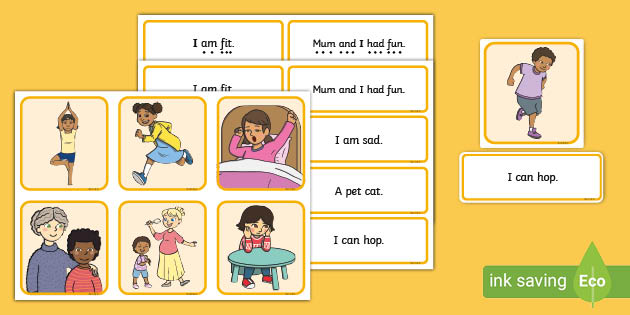 Phase 2 All About Me Simple Sentence Matching Activity