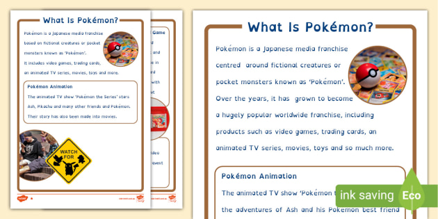 Dyslexia-Friendly Pokémon Reading Comprehension - Twinkl