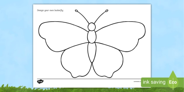 butterfly outline coloring sheet teacher made