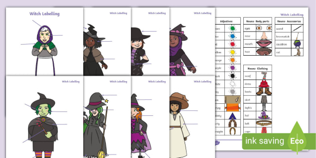 Fairy Tale Witch Description Activity Sheets (teacher made)