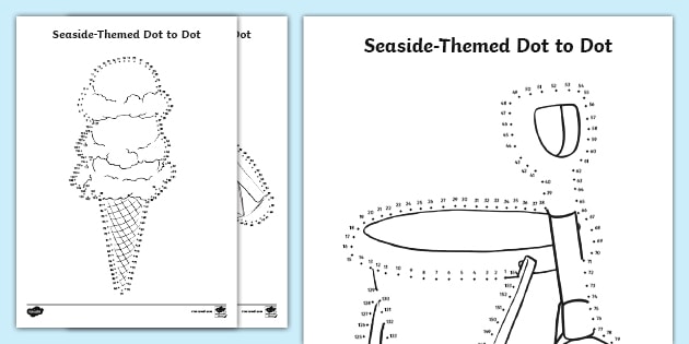 Seaside Themed Dot To Dot Beyond 100 Worksheets