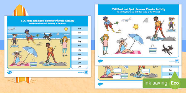 CVC Read and Do: Summer Phonics Activity (teacher made)