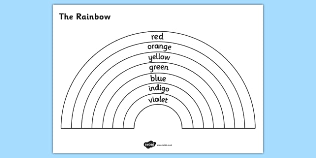 The Rainbow Colours Colouring Sheet - rainbow, the rainbow