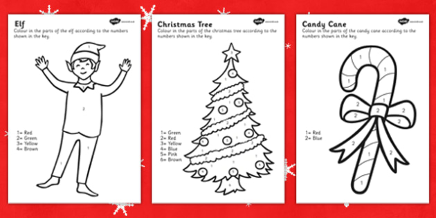 Elf Themed Colour by Number - colour, number, elf, activity