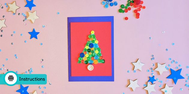 Button Christmas Tree Card Christmas Crafts - Main Image
