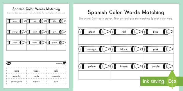 Urban Supply Co English To Spanish Colors Matching Memory Game. ESL And Language Immersion. Early Children's Bilingual Reading. Learn Spanish And...