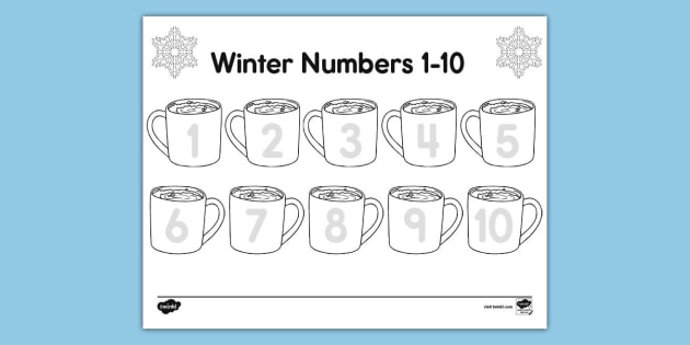 Winter Color by Code Numbers 1-10 Activities by Kindergarten Rocks