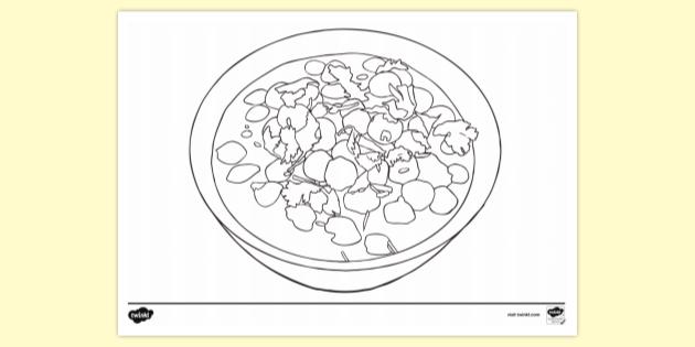 Punjabi Chole Colouring Sheet | Colouring Sheets