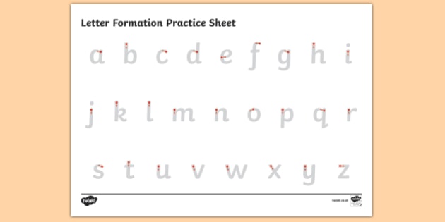 Letter Formation Alphabet Traceable Handwriting Worksheet