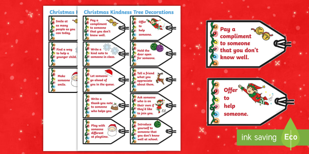 Christmas Classroom Kindness Tree - KS1 Decorations - Printable