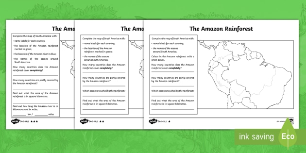 Amazon Rainforest Ks2 Mapping Out Worksheet