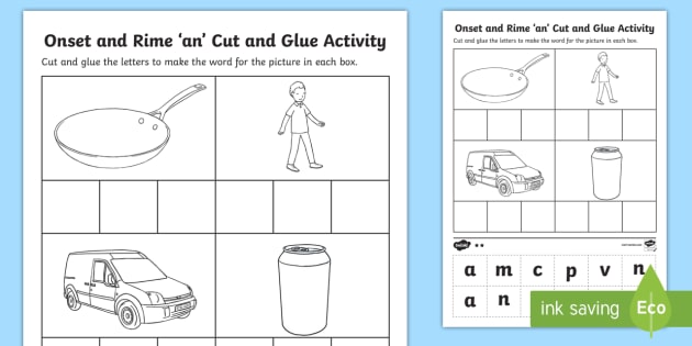 an Onset and Rime Differentiated Worksheet / Worksheets - an Onset and Rime