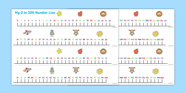 Numbers 0 To 200 Number Line Numbers 0 To 100 On A Number Line