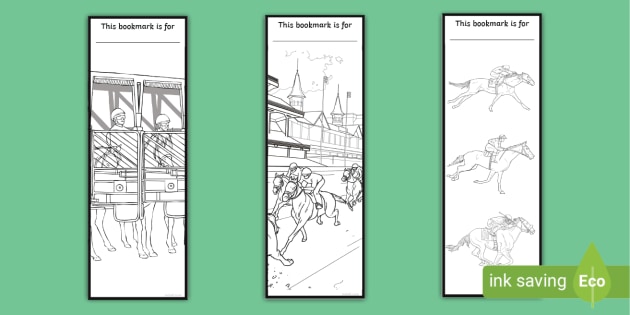 FREE! - Horse Racing Bookmarks to Colour | Resources | Twinkl