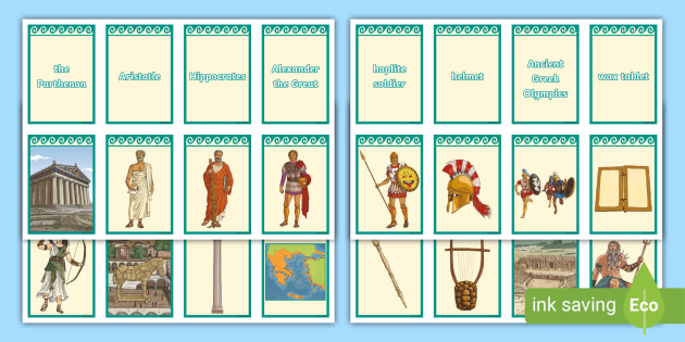 Ancient Greece Vocabulary Matching Flashcards (teacher made)