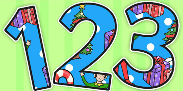 Elf Themed A4 Display Numbers - elf, display numbers, display, a4