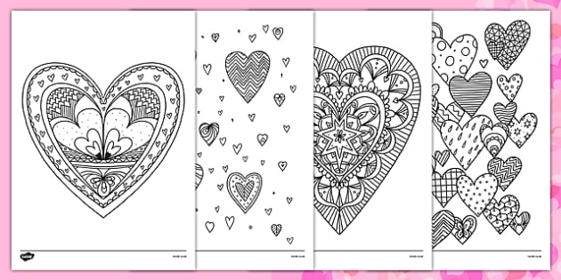 halentine's mindfulness colouring hearts teacher made