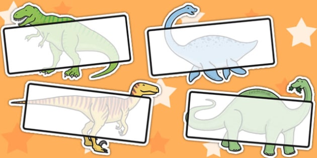 editable self registration labels dinosaurs self