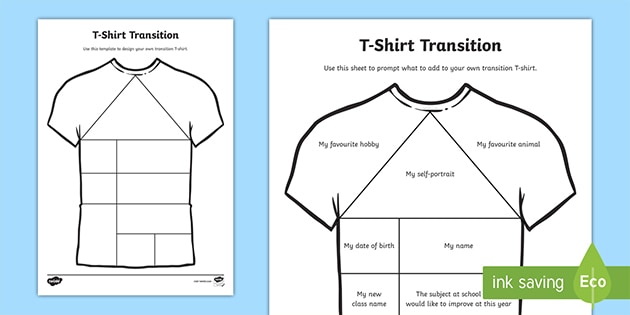 T-Shirt 'About Me' Activity, KS2 Transition