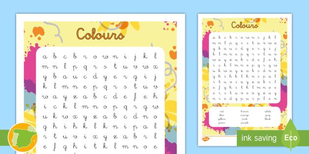 Sopa De Letras Colores En Ingles Teacher Made Crea tu propia sopa de letras. sopa de letras colores en ingles