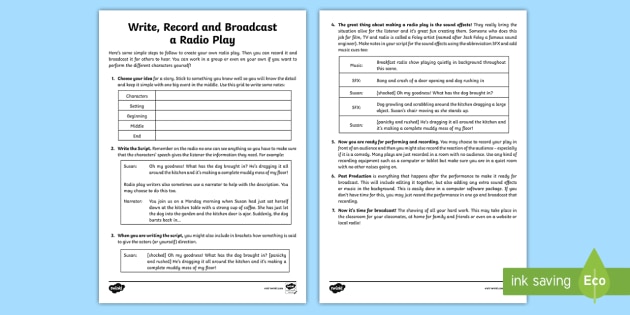 Record and Broadcast a Radio Play Activity - Twinkl