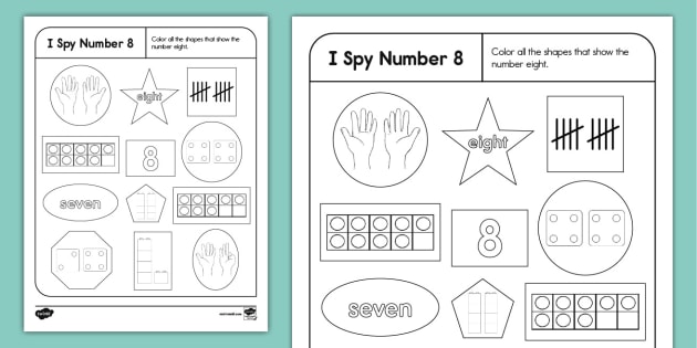 Number Sense I Spy Number 8 Activity (teacher made)