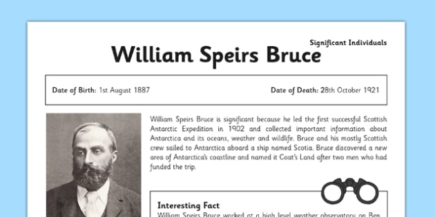 William Speirs Fact Sheet