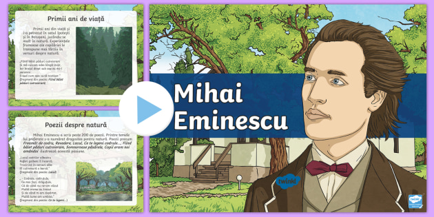 Mihai Eminescu Prezentare Powerpoint Teacher Made