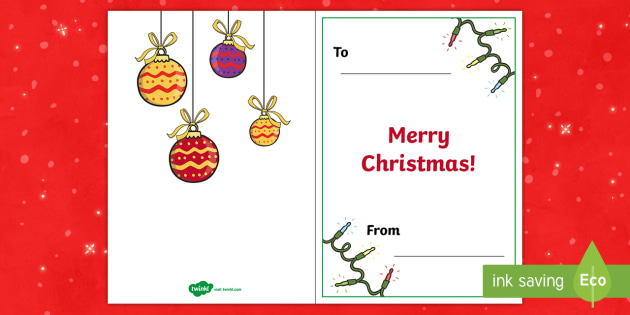 Christmas Card Inserts KS1 (teacher made) - Twinkl
