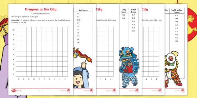 dragons in the city grid references worksheets
